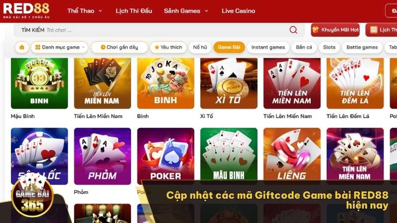 Cập nhật các mã Giftcode Game bài RED88 hiện nay