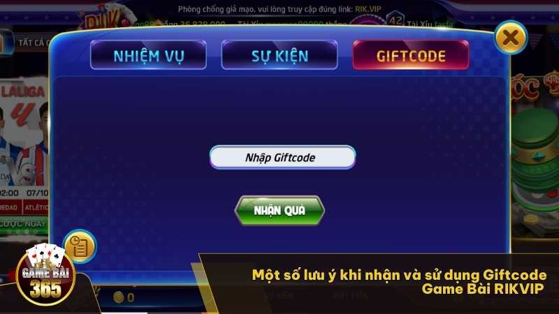 Một số lưu ý khi nhận và sử dụng Giftcode Game Bài RIKVIP 