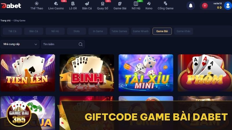 Giftcode Game bài Dabet