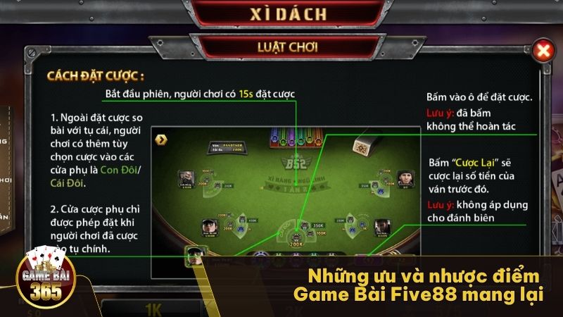 Những ưu và nhược điểm Game Bài Five88 mang lại