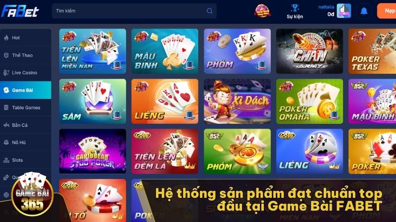 Hệ thống sản phẩm đạt chuẩn top đầu tại Game Bài FABET