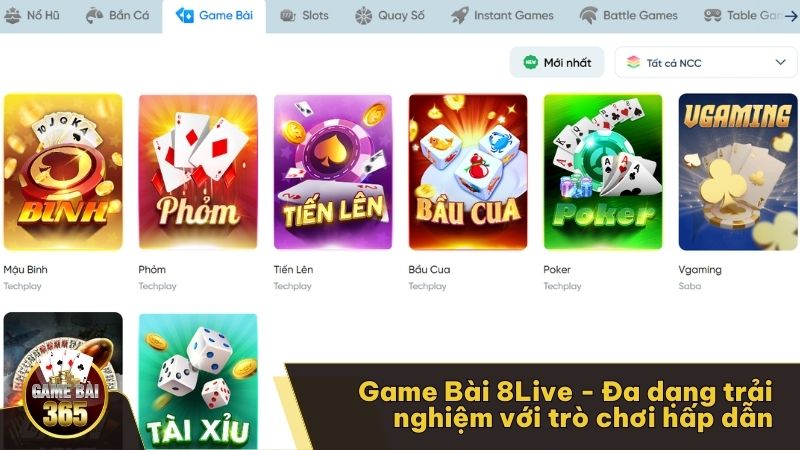 Game Bài 8Live - Đa dạng trải nghiệm với trò chơi hấp dẫn