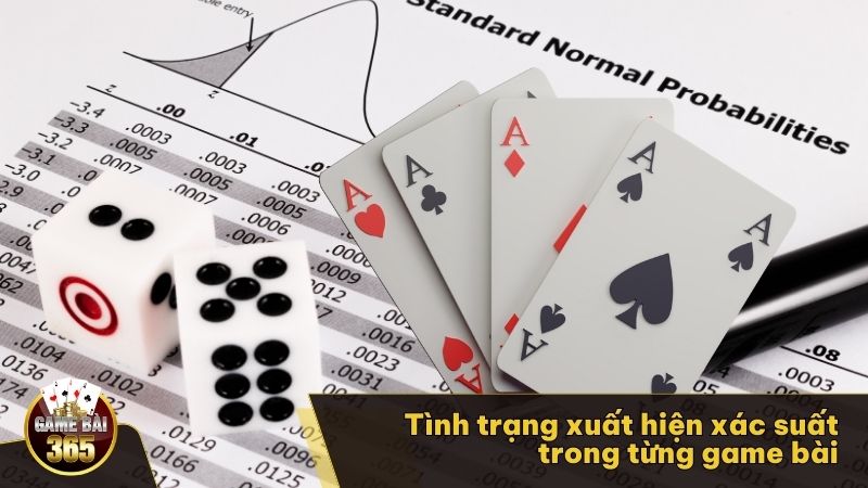 Tình trạng xuất hiện xác suất trong từng Game Bài